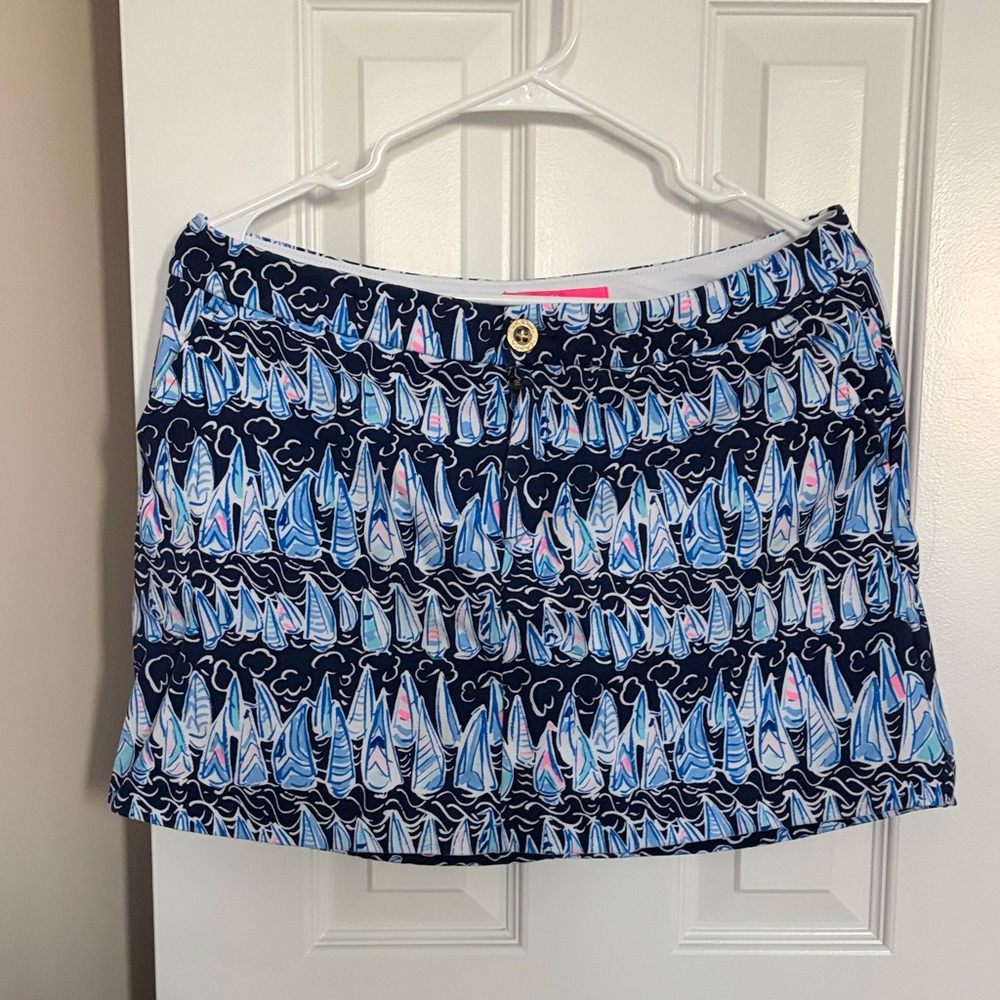 Lilly Pulitzer Blue Sailboat Mini Skirt